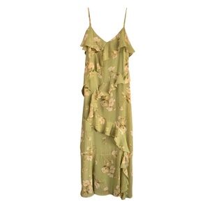 Blu Pepper NWT Green Floral Cottage Fairycore Ruffled Maxi Dress Sz XL